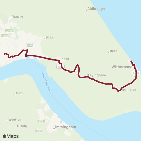East Yorkshire Withernsea Waxholme Rd - Hymers College map
