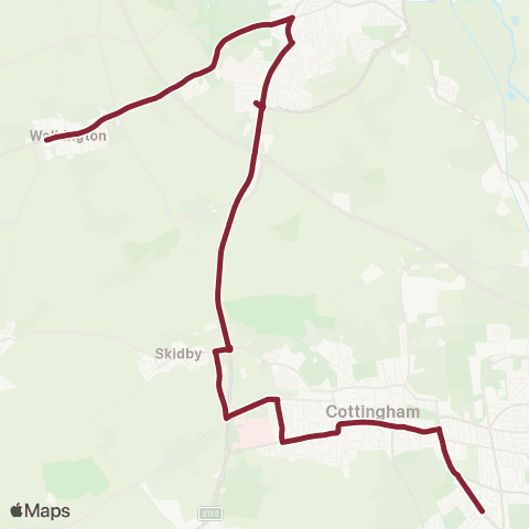 East Yorkshire Walkington West End - Hotham Road North map