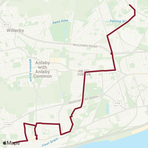 East Yorkshire Hessle Ferriby Road - Kelvin Hall School map