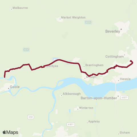 East Yorkshire Howden Ferryboat Inn - Kelvin Hall Sch map