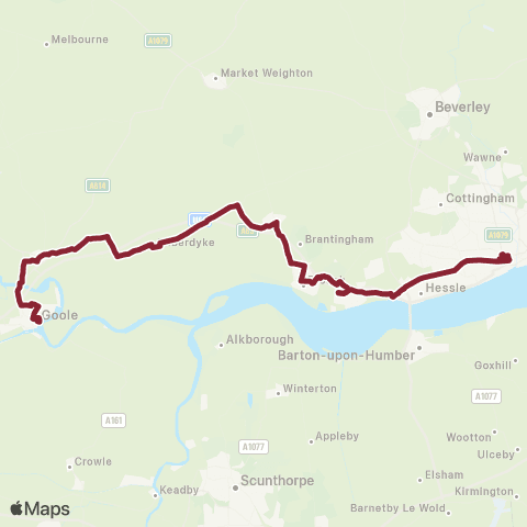 East Yorkshire Hull Interchange - Elloughton EY Depot map