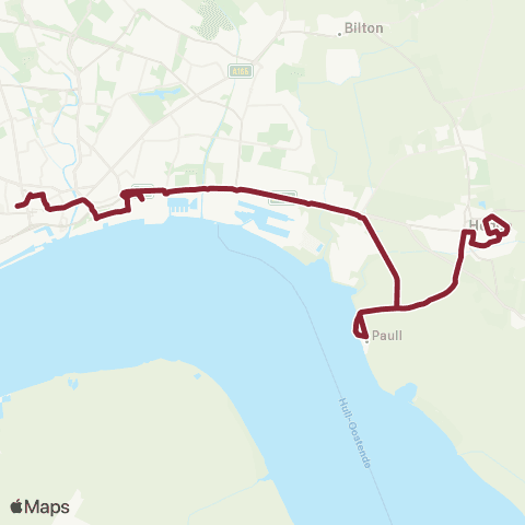 East Yorkshire Hull Interchange - Hedon Inmans Road map