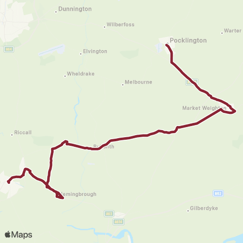 East Yorkshire Pocklington Eyms Depot - Bus Sta Stand 6 map