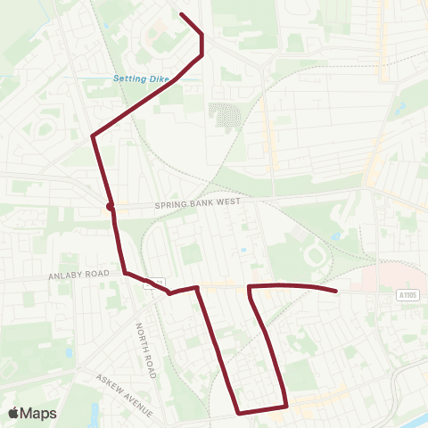 East Yorkshire Saner Street - Kelvin Hall School map