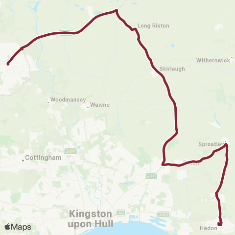 East Yorkshire Hedon St Augustines Gate - Beverley BS map