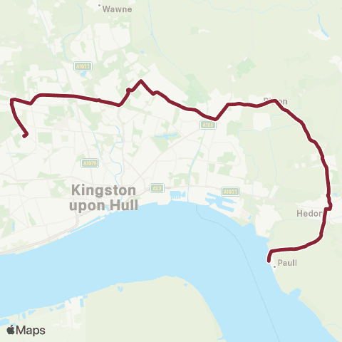 East Yorkshire Paull Main Street - Hotham Road North map