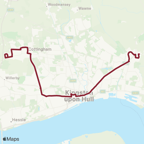 East Yorkshire Cottingham Castle Rd - Bilton Main Rd map