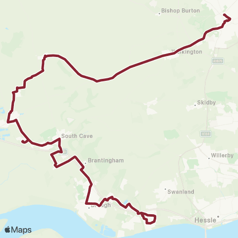 East Yorkshire North Ferriby Melton Road - Beverley BS map