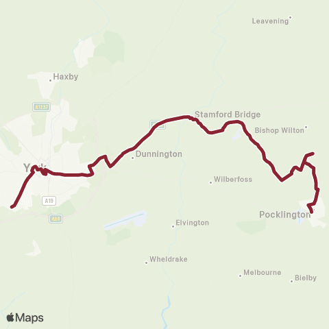 East Yorkshire Pocklington Opp EYMS - Rail Station map