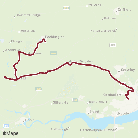 East Yorkshire The Balk Pocklington - Hotham Road North map