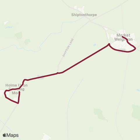 East Yorkshire Market Weighton Market Pl - Holme on Spalding Moor map