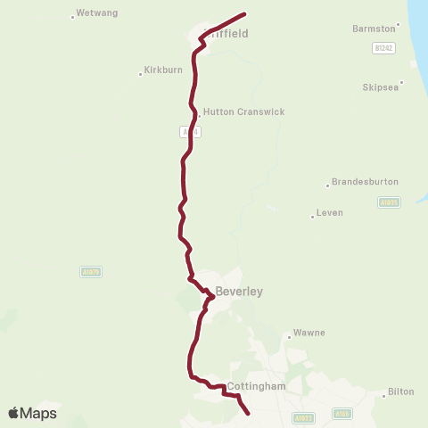 East Yorkshire Nafferton Driffield Road - Hotham Road N map
