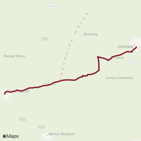 East Yorkshire Pocklington Opp EYMS - Driffield Middle St S map
