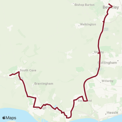 East Yorkshire South Cave West End - Beverley BS map