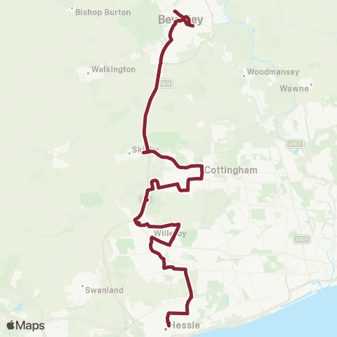 East Yorkshire Beverley BS - Hessle The Square map