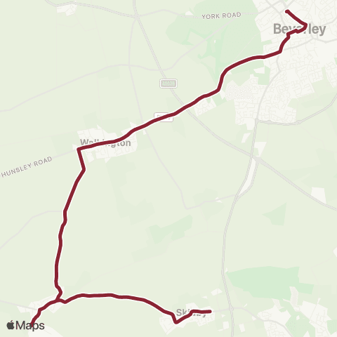 East Yorkshire Skidby Main Street - Beverley BS map