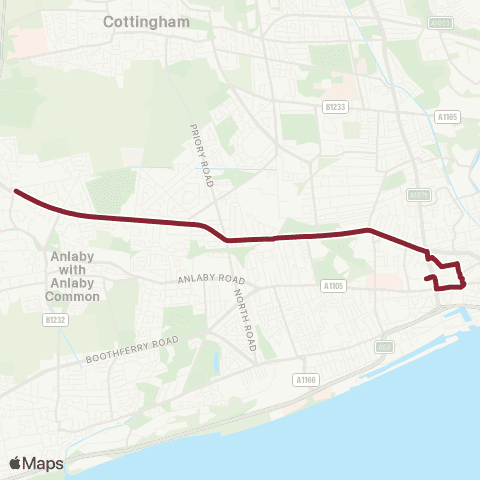 East Yorkshire Hull Interchange - Willerby Kingston Rd map