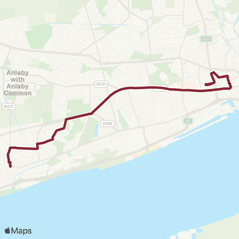East Yorkshire Hessle The Square - Hull Interchange map