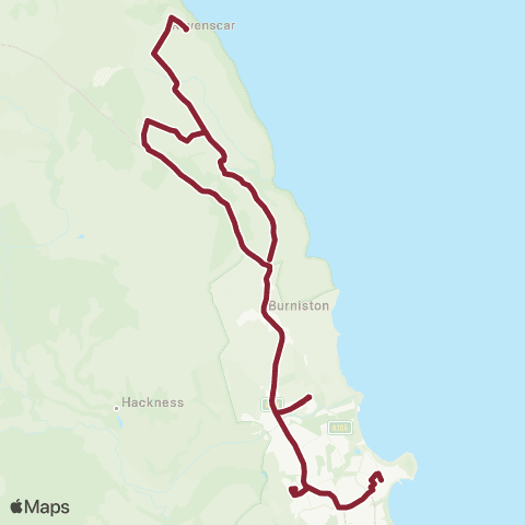 East Yorkshire Scarborough Hosp - St Thomas St Stop E map