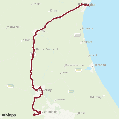 East Yorkshire Bridlington BS - Cottingham Castle Road map