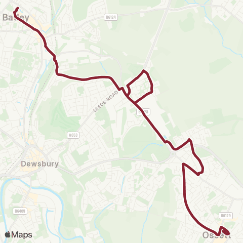 East Yorkshire Batley Bus Station - Ossett Bus Station map