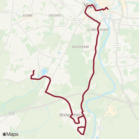 East Yorkshire Bishopthorpe Library - Piccadilly map