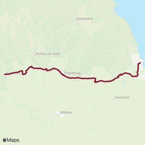 East Yorkshire Railway Station Stop U - Market Place map