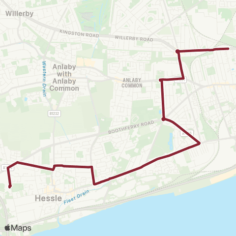 East Yorkshire Pulman Street - Hessle Heads Lane map