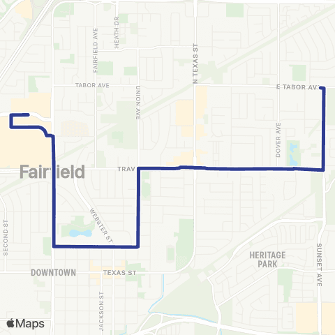 FAST Solano Town Center / East Tabor & Sunset map