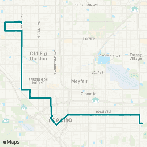 FAX West Ave / Tulare map
