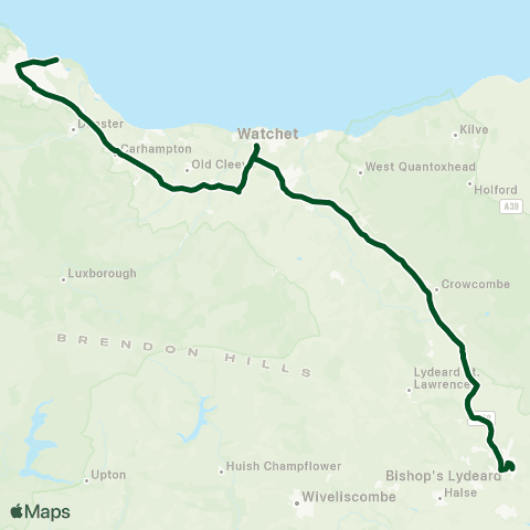 First Buses of Somerset Lethbridge Arms - Butlins Main Gate map