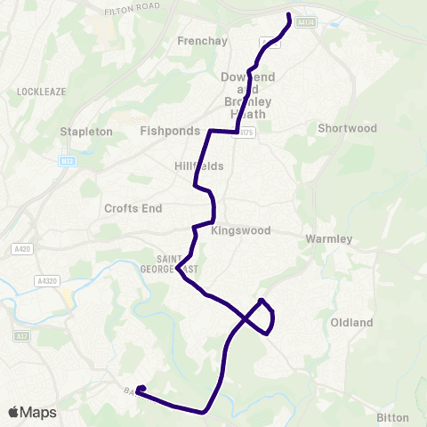 First Bristol Bath & the West St Brendans Grounds - Wick Wick map