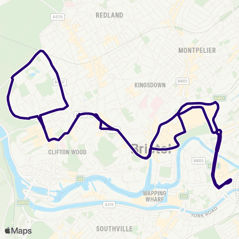 First Bristol Bath & the West Ambleside Road - Bus Station map