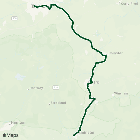 First Buses of Somerset Rail Station - Taunton Town Centre K map