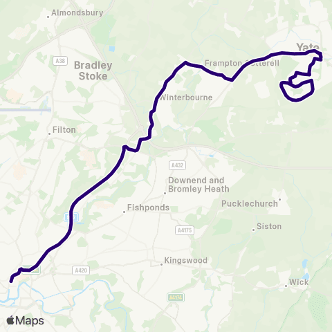 First Bristol Bath & the West Hardwicke - The Centre map