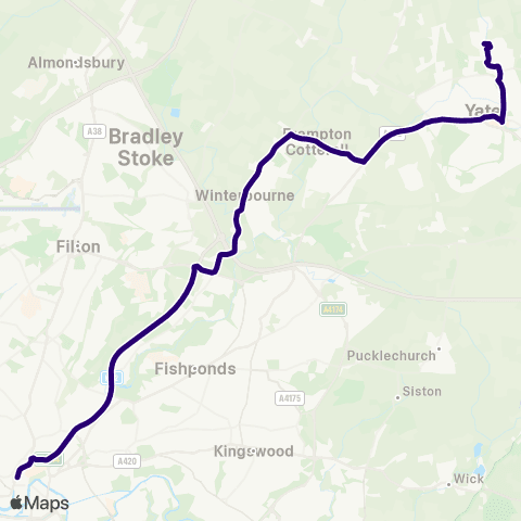 First Bristol Bath & the West Leechpool Way - The Centre map