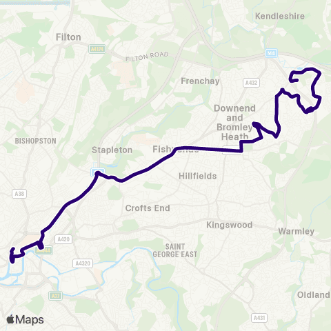 First Bristol Bath & the West The Centre - Hill House Road map