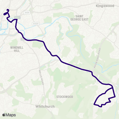 First Bristol Bath & the West Keynsham Church - Bus Station map
