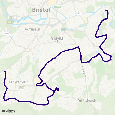 First Bristol Bath & the West Wootton Crescent - Kings Head Lane map