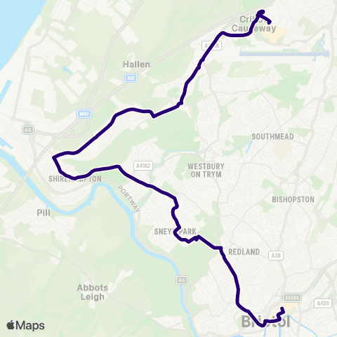 First Bristol Bath & the West Haviland Park - Odd Down P&R map