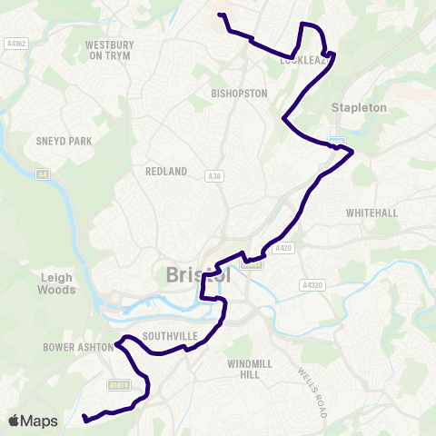 First Bristol Bath & the West Southmead Hospital - Langley Crescent map