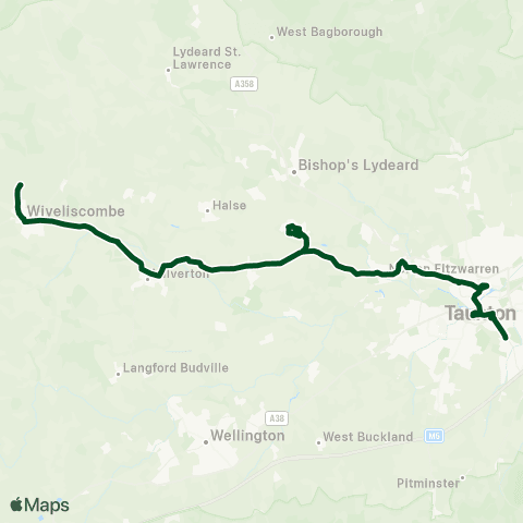 First Buses of Somerset Castle Way - Cotford St Luke School map