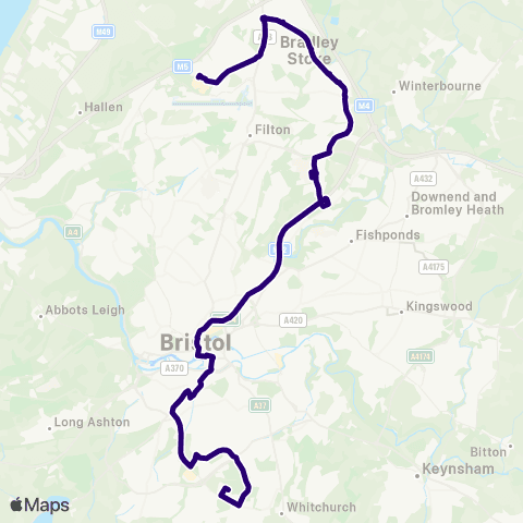 First Bristol Bath & the West Bus Station - Hengrove Park map