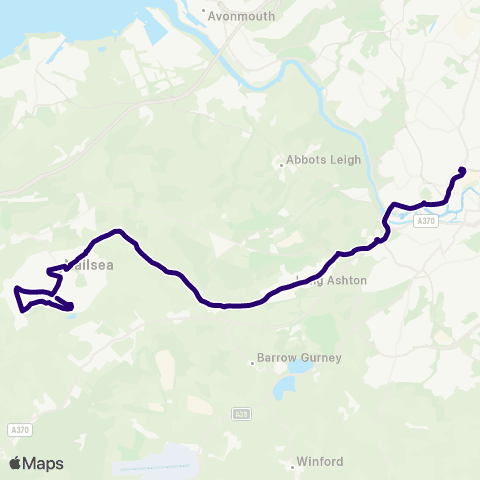 First Bristol Bath & the West Ash Hayes Road - Bus Station map