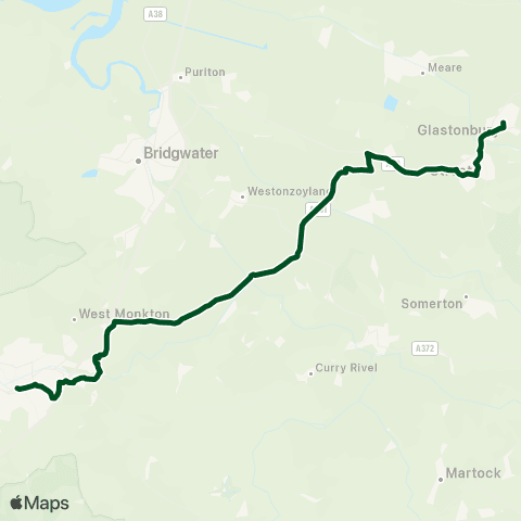 First Buses of Somerset Crispin Hall - Taunton Town Centre K map