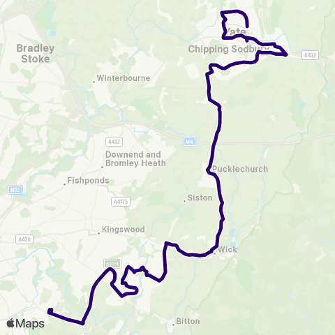 First Bristol Bath & the West St Brendans Grounds - Goose Green Way map