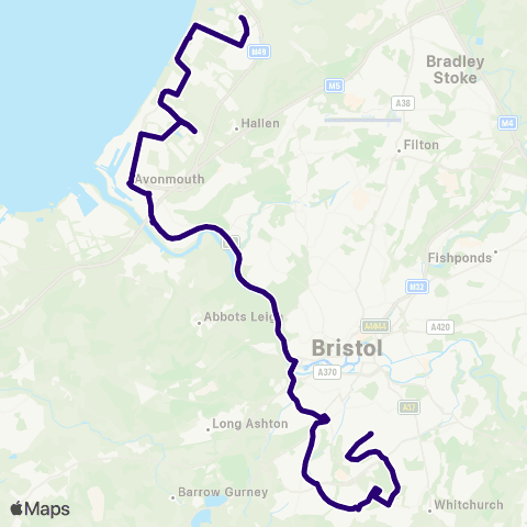 First Bristol Bath & the West Govier Way - Melvin Square map