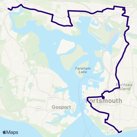 First Portsmouth Fareham & Gosport Bus Station - South Parade Pier map