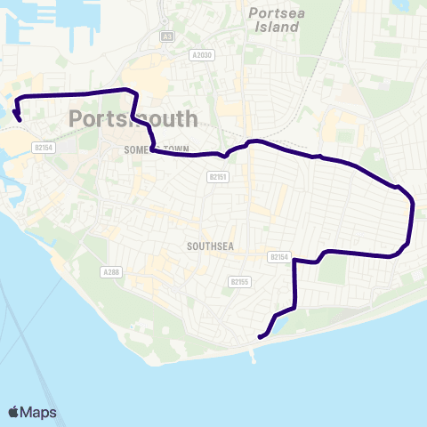First Portsmouth Fareham & Gosport The Hard Interchange - South Parade Pier map