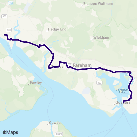 First Portsmouth Fareham & Gosport The Hard Interchange - Central Station map
